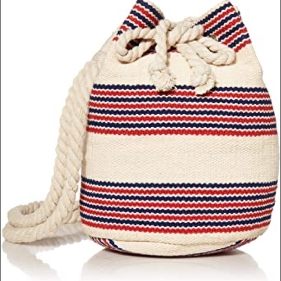 Seafolly Women's Stripe Bucket Bag with Long Braided Shoulder Strap, Car… - Picture 4 of 5